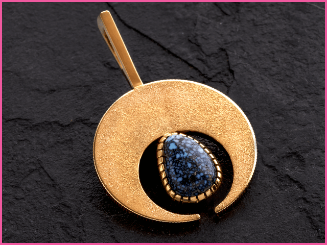 Isaac Dial Gold & Turquoise Pendant