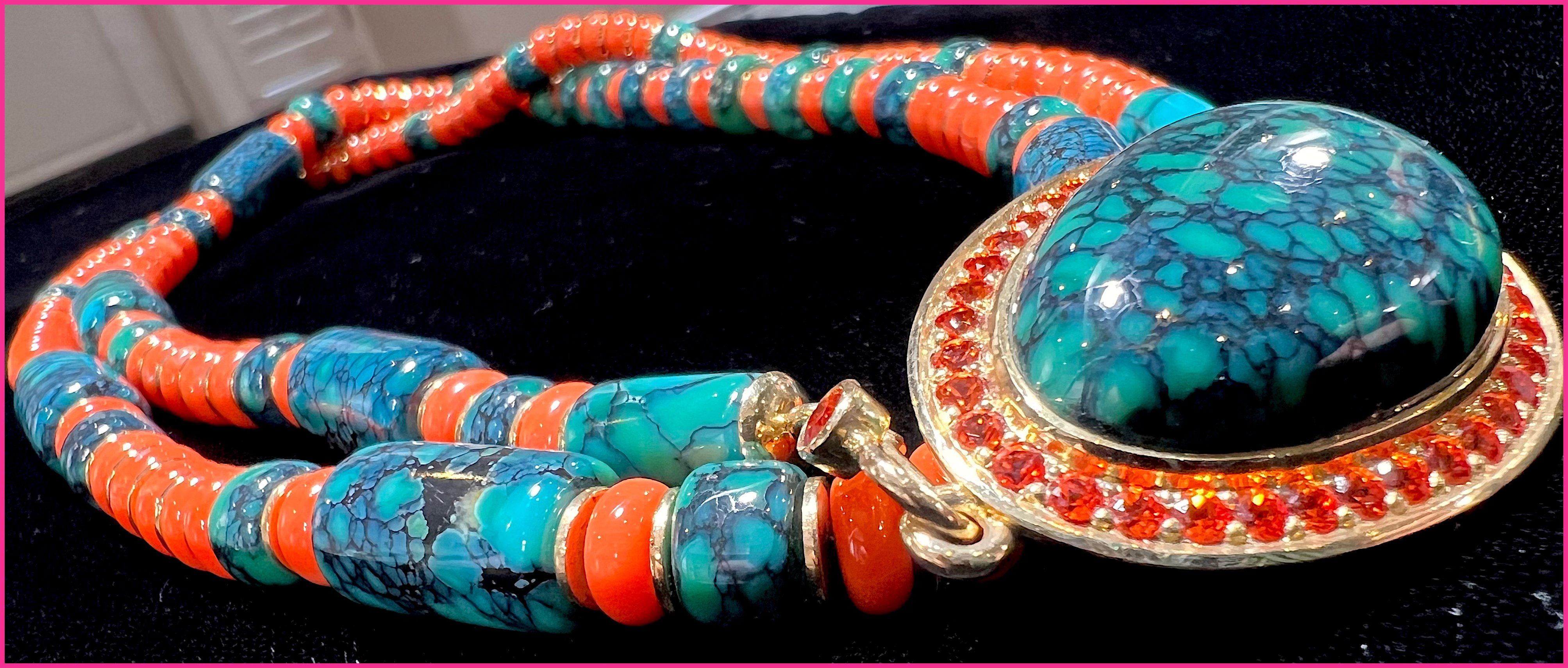 Larry Vasquez - Turquoise Coral necklace