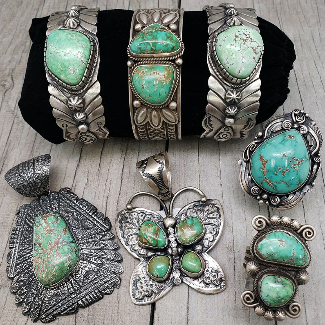 WESA E3 CARICO LAKE TURQUOISE JEWELRY SUNWEST SILVER CO